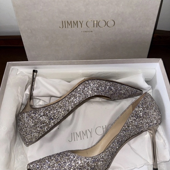 Jimmy Choo Sparkling Heels - Silver and Purple